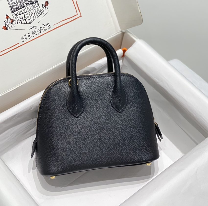 Replica Hermes Mini Bolide - Black - realistic designer-inspired fake bag