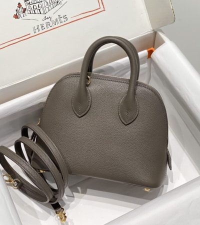 Replica Hermes Mini Bolide -Tin Gray - authentic-look luxury purse replica