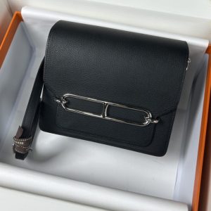 Replica Hermes Sac Roulis Black - top-tier luxury replica shoulder bag
