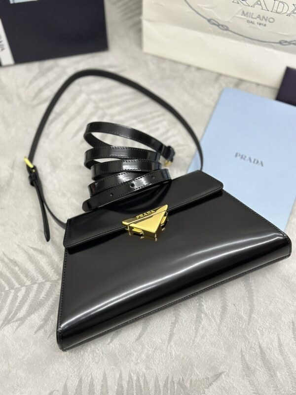 Replica Prada Triangle Leather Handbag Black - ultra-realistic fake designer tote