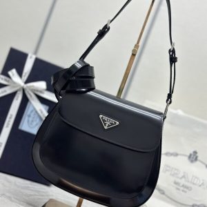 Replica Prada Cleo Black Bag With Flap - near-authentic luxury replica handbag