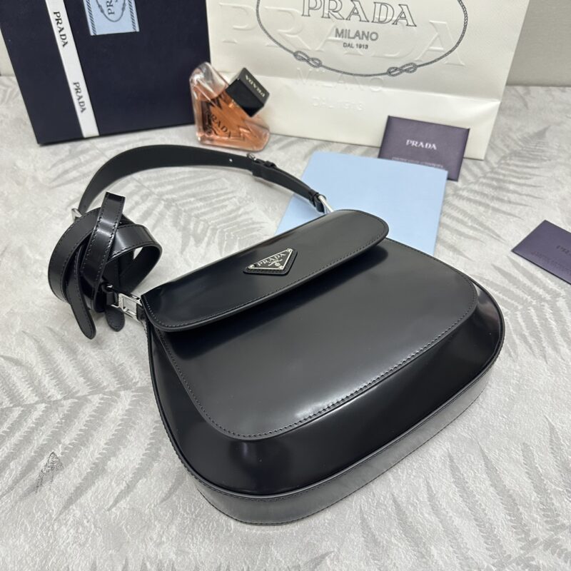 Replica Prada Cleo Black Bag With Flap - 1:1 designer replica handbag