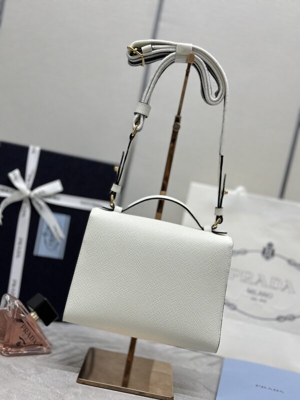 Replica Prada Saffiano White Envelope - authentic-look luxury purse replica