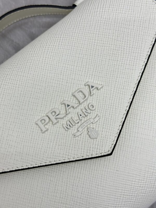 Replica Prada Saffiano White Envelope - high-quality designer bag clone
