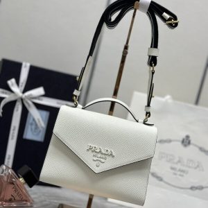 Replica Prada Saffiano White Envelope - premium-grade designer purse dupe