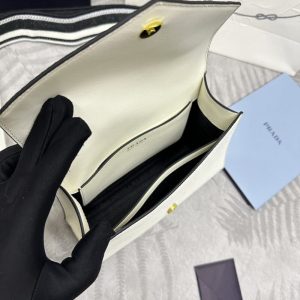 Replica Prada Saffiano White Envelope - authentic-look luxury purse replica