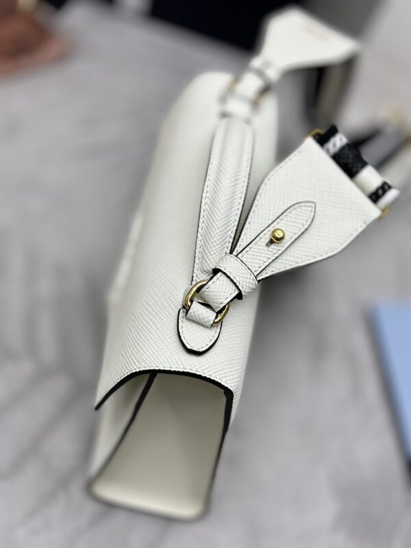 Replica Prada Saffiano White Envelope - realistic designer-inspired fake bag