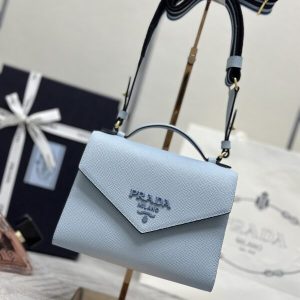 Replica Prada Saffiano Blue Envelope - high-accuracy replica luxury purse