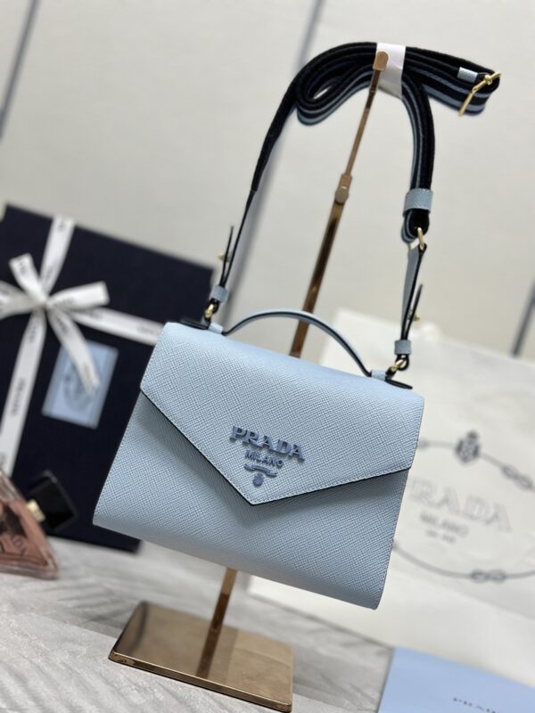 Replica Prada Saffiano Blue Envelope - high-accuracy replica luxury purse