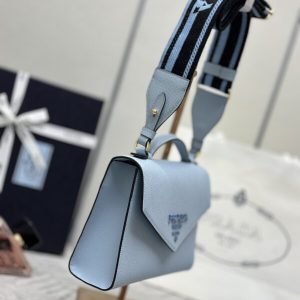 Replica Prada Saffiano Blue Envelope - realistic designer-inspired fake bag