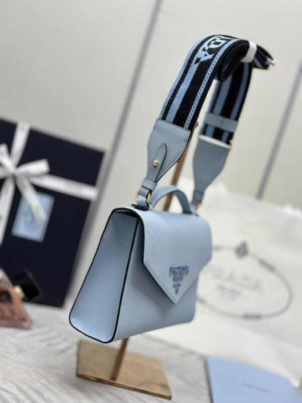 Replica Prada Saffiano Blue Envelope - realistic designer-inspired fake bag