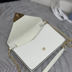 Replica Prada Saffiano White Small Envelope - premium-grade designer purse dupe