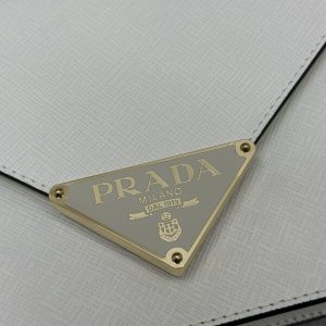 Replica Prada Saffiano White Small Envelope - authentic-look luxury purse replica