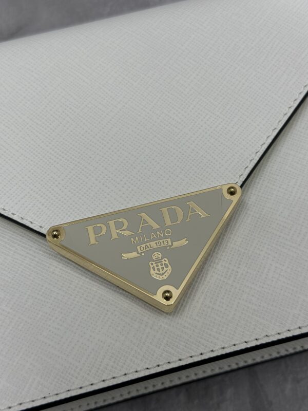 Replica Prada Saffiano White Small Envelope - authentic-look luxury purse replica