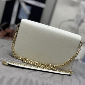 Replica Prada Saffiano White Small Envelope - high-quality designer bag clone