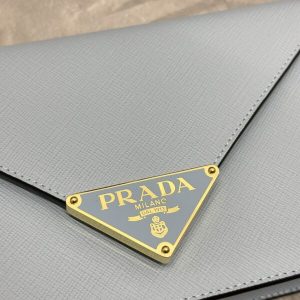 Replica Prada Saffiano Blue Small Envelope - high-quality designer bag clone