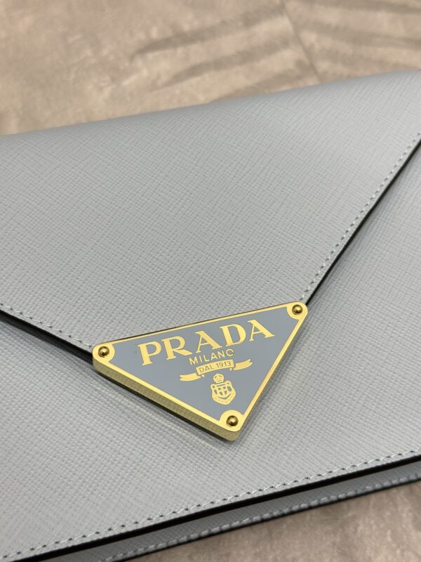 Replica Prada Saffiano Blue Small Envelope - high-quality designer bag clone