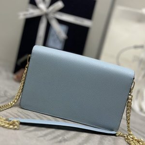 Replica Prada Saffiano Blue Small Envelope - near-authentic luxury replica handbag