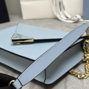 Replica Prada Saffiano Blue Small Envelope - realistic designer-inspired fake bag
