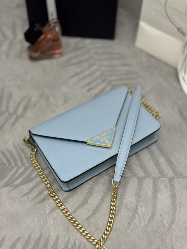 Replica Prada Saffiano Blue Small Envelope - top-rated replica designer bag