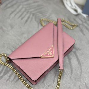 Replica Prada Saffiano Pink Small Envelope - top-rated replica designer bag