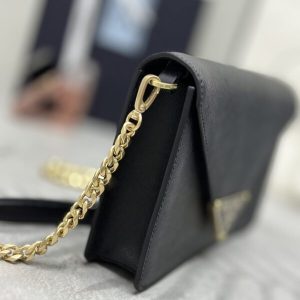 Replica Prada Saffiano Black Small Envelope - ultra-realistic fake designer tote