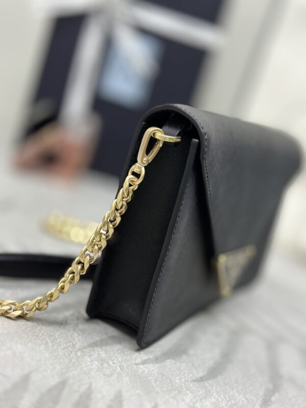 Replica Prada Saffiano Black Small Envelope - ultra-realistic fake designer tote