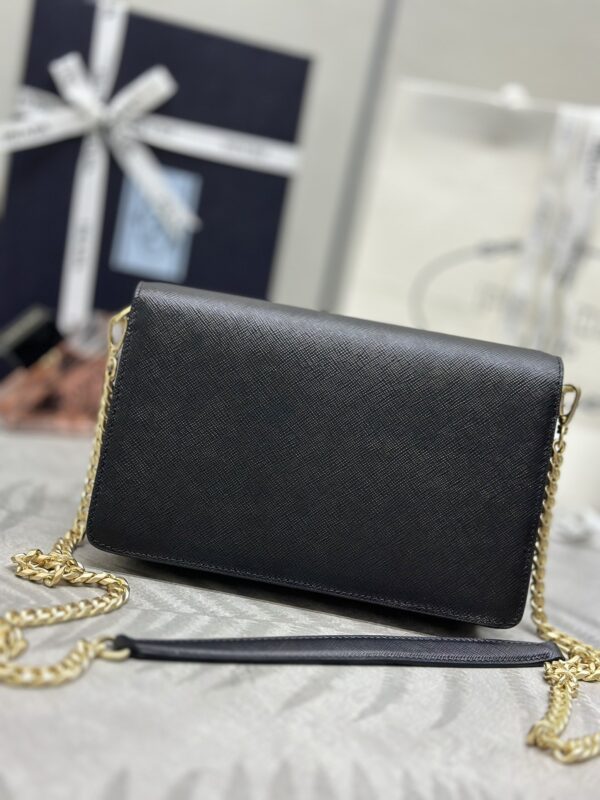 Replica Prada Saffiano Black Small Envelope - premium-grade designer purse dupe