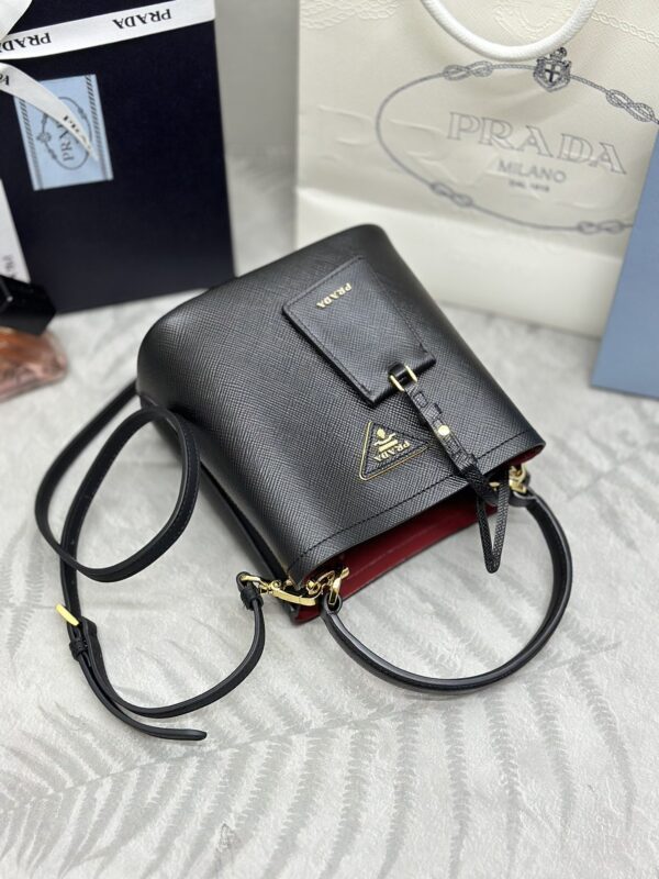Replica Prada Saffiano Black Bucket Black - near-authentic luxury replica handbag