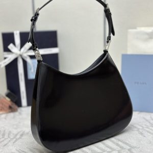 Replica Prada Cleo Brushed Black Bag - top-rated replica designer bag