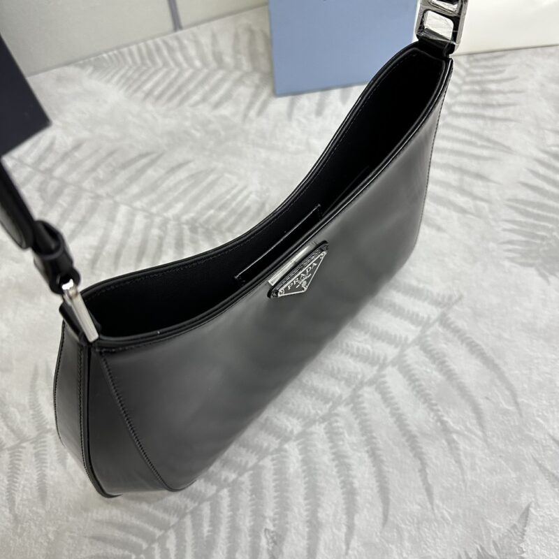 Replica Prada Cleo Brushed Black Bag - high-accuracy replica luxury purse