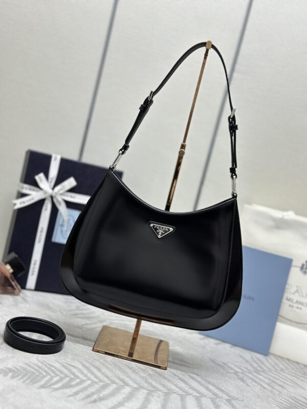 Replica Prada Cleo Brushed Black Bag - ultra-realistic fake designer tote