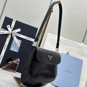 Replica Prada Cleo Small Black Flap - high-quality designer bag clone