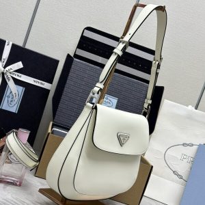 Replica Prada Cleo White Bag With Flap - 1:1 designer replica handbag