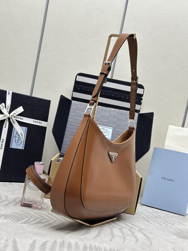Replica Prada Cleo Brushed Brown Bag - near-authentic luxury replica handbag