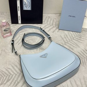 Replica Prada Cleo Brushed Blue Bag - high-end fake designer purse