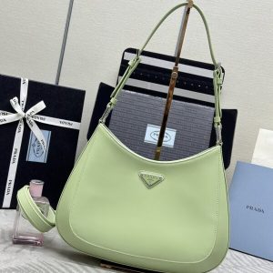 Replica Prada Cleo Brushed Green Bag - high-end fake designer purse