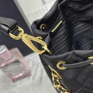 Replica Prada Black Re-Nylon Bucket Bag - high-end fake designer purse