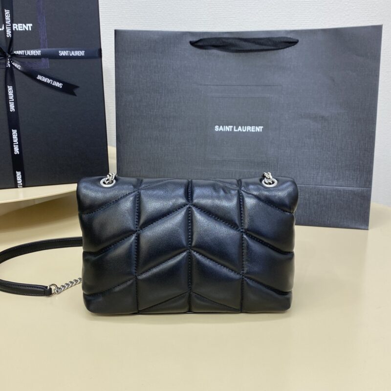 Replica YSL Loulou Black Puffer Silver - realistic designer-inspired fake bag