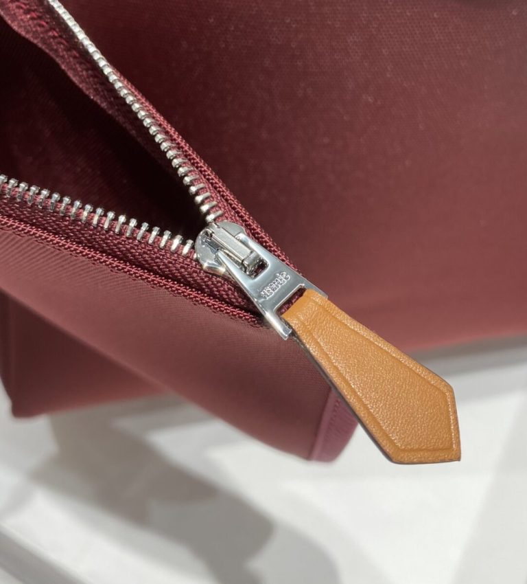 Replica Hermes Herbag 31cm Bordeaux Red - premium 1:1 fake handbag model