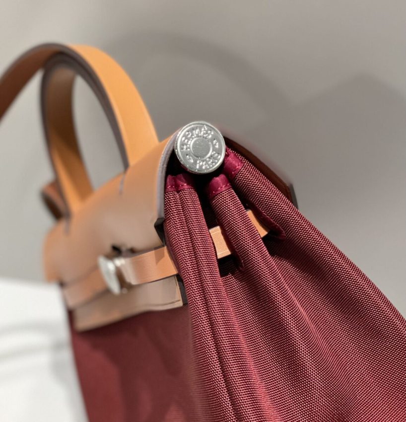 Replica Hermes Herbag 31cm Bordeaux Red - near-authentic luxury replica handbag
