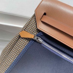 Replica Hermes Herbag 31cm Brown Plaid - ultra-realistic fake designer tote