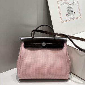 Replica Hermes Herbag 31cm Pink - best quality luxury bag dupe