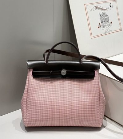 Replica Hermes Herbag 31cm Pink - best quality luxury bag dupe