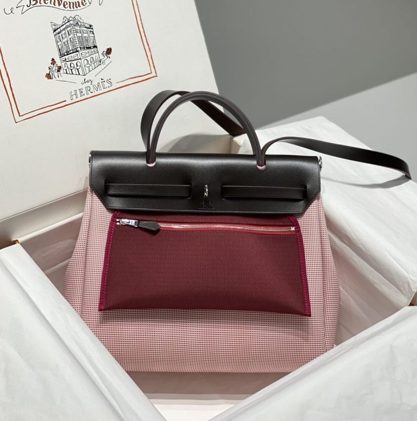 Replica Hermes Herbag 31cm Pink - premium 1:1 fake handbag model