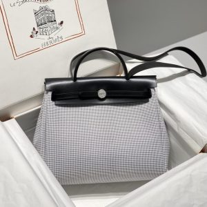 Replica Hermes Herbag 31cm White - ultra-realistic fake designer tote