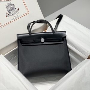 Replica Hermes Herbag 31cm Black - 1:1 designer replica handbag