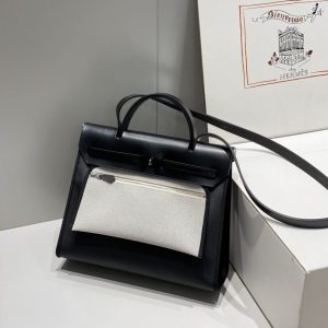 Replica Hermes Herbag 31cm Black - near-authentic luxury replica handbag