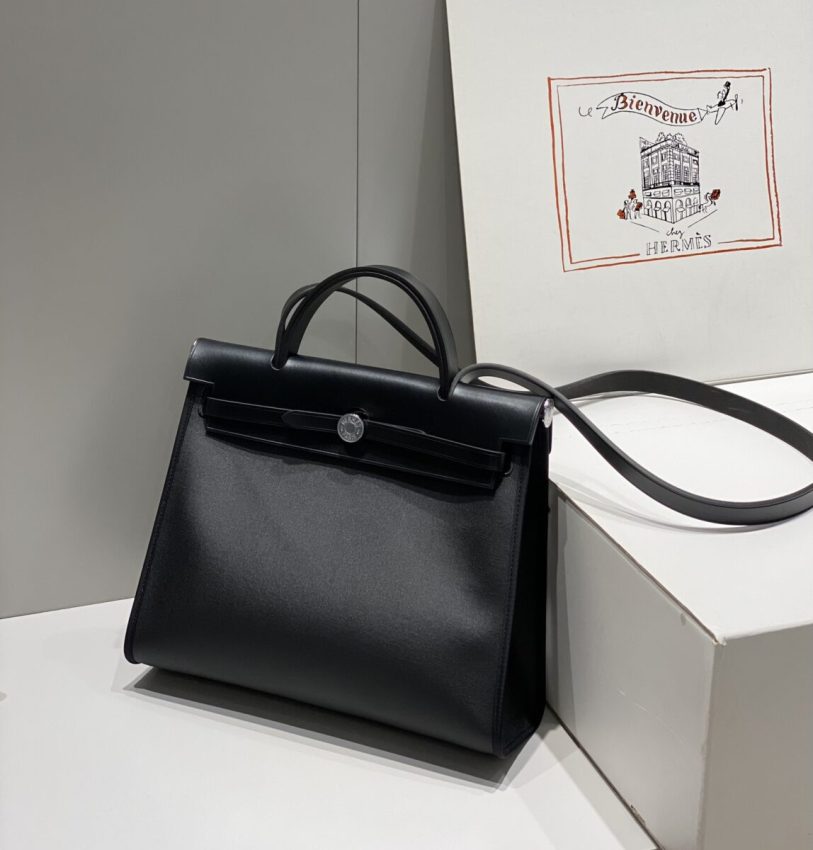 Replica Hermes Herbag 31cm Black - realistic designer-inspired fake bag