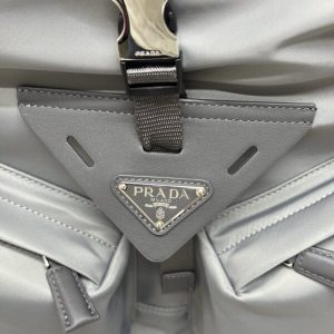 Replica Prada Re-Nylon Grey Backpack - ultra-realistic fake designer tote